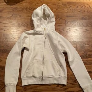Aritzia White Zip Hoodie